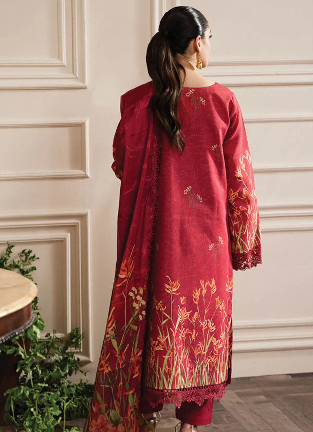 Lifestyle by Rang Rasiya Embroidered Lawn Suit Unstitched 3 Piece RR24LE Crimson - Summer Collection