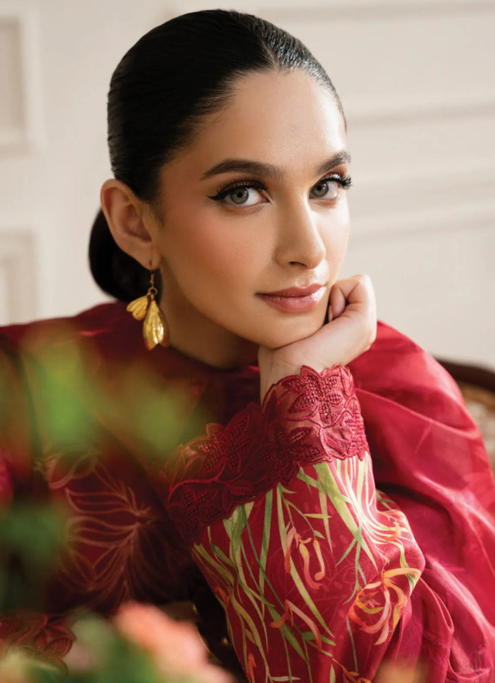 Lifestyle by Rang Rasiya Embroidered Lawn Suit Unstitched 3 Piece RR24LE Crimson - Summer Collection