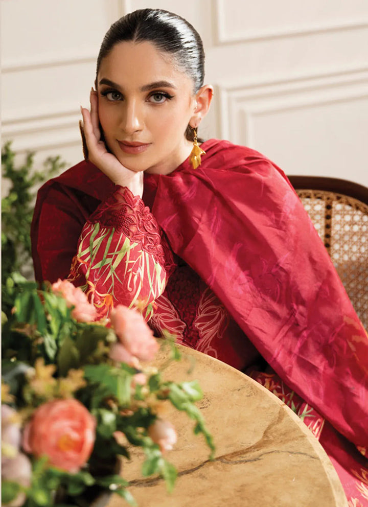 Lifestyle by Rang Rasiya Embroidered Lawn Suit Unstitched 3 Piece RR24LE Crimson - Summer Collection