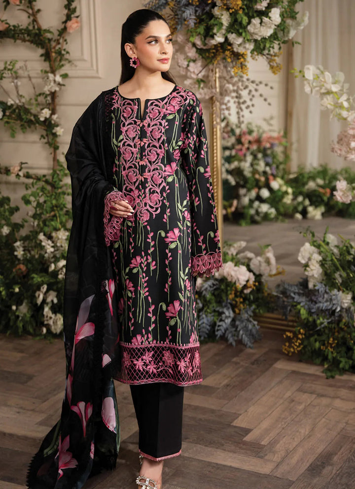 Lifestyle by Rang Rasiya Embroidered Lawn Suit Unstitched 3 Piece RR24LE Midnight - Summer Collection