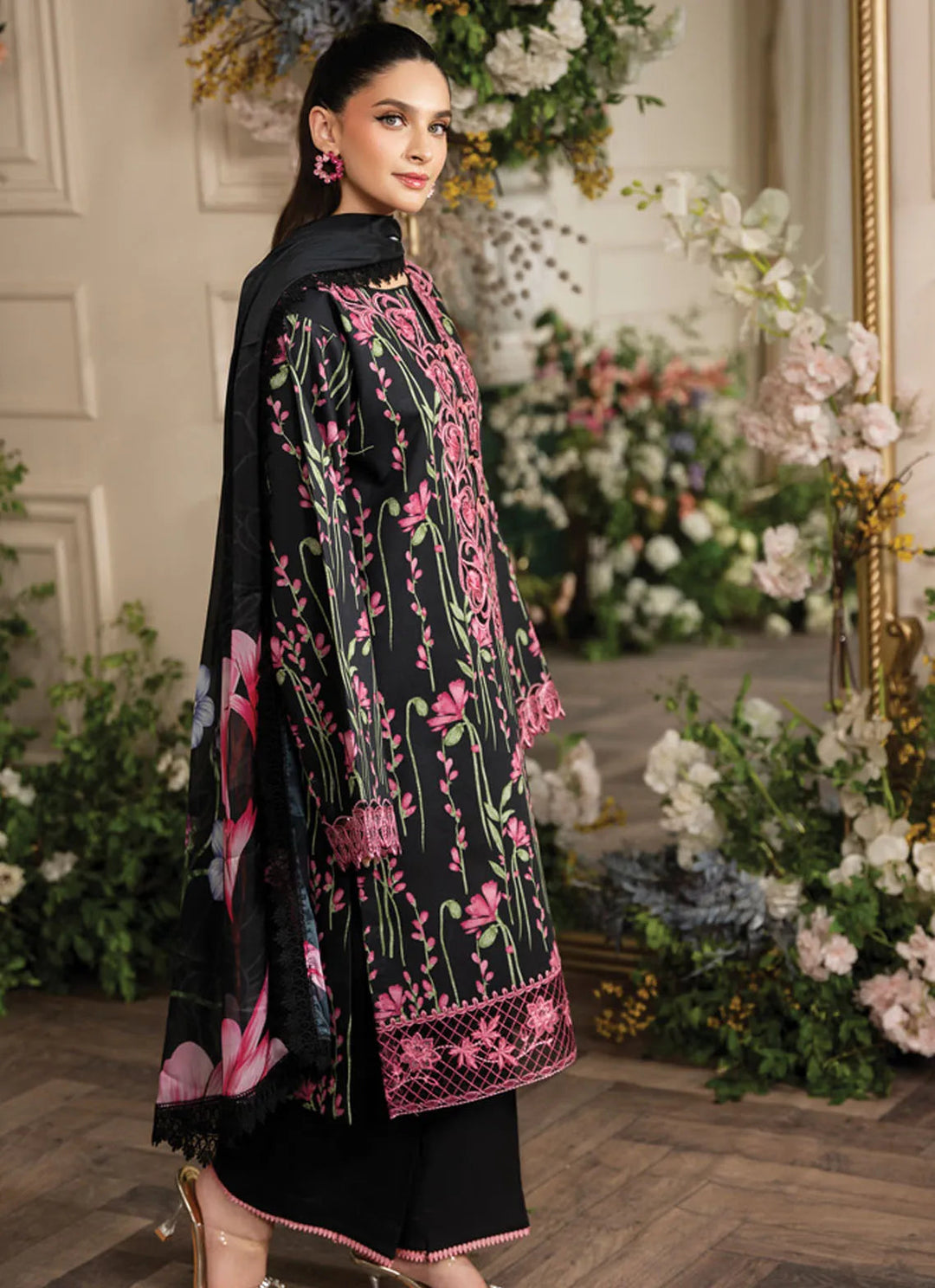 Lifestyle by Rang Rasiya Embroidered Lawn Suit Unstitched 3 Piece RR24LE Midnight - Summer Collection