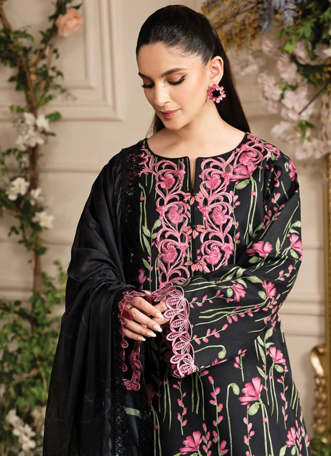 Lifestyle by Rang Rasiya Embroidered Lawn Suit Unstitched 3 Piece RR24LE Midnight - Summer Collection
