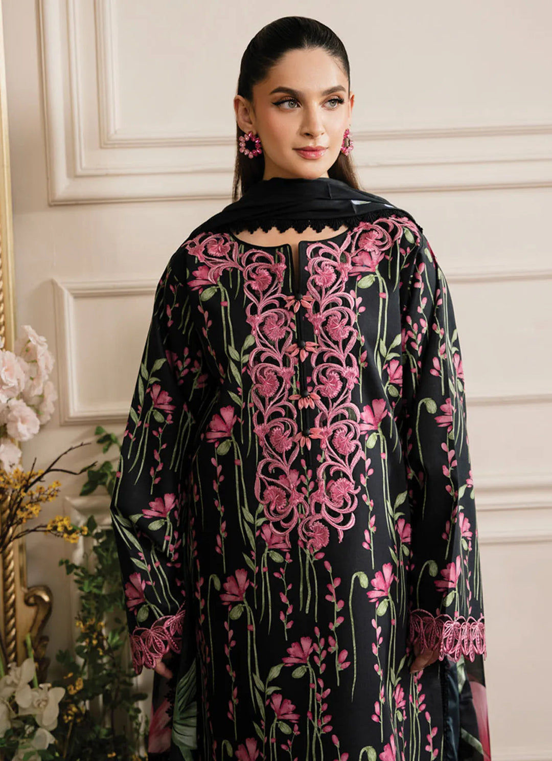 Lifestyle by Rang Rasiya Embroidered Lawn Suit Unstitched 3 Piece RR24LE Midnight - Summer Collection