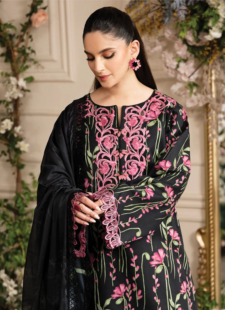 Lifestyle by Rang Rasiya Embroidered Lawn Suit Unstitched 3 Piece RR24LE Midnight - Summer Collection