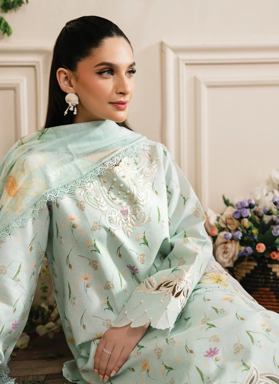 Lifestyle by Rang Rasiya Embroidered Lawn Suit Unstitched 3 Piece RR24LE Seiah - Summer Collection