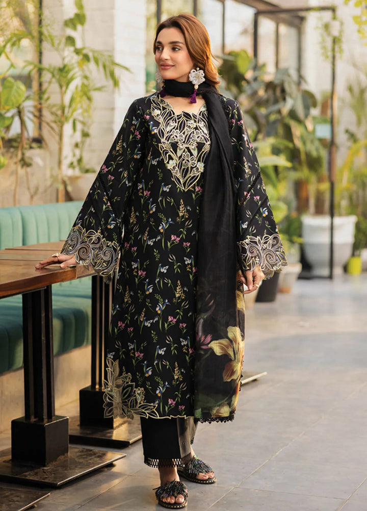 Lifestyle by Rang Rasiya Embroidered Lawn Suits Unstitched 3 Piece RR25LS D-01 Midnight - Summer Collection