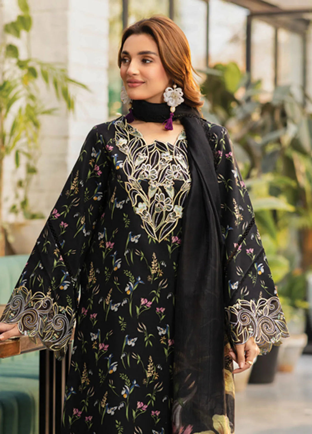 Lifestyle by Rang Rasiya Embroidered Lawn Suits Unstitched 3 Piece RR25LS D-01 Midnight - Summer Collection