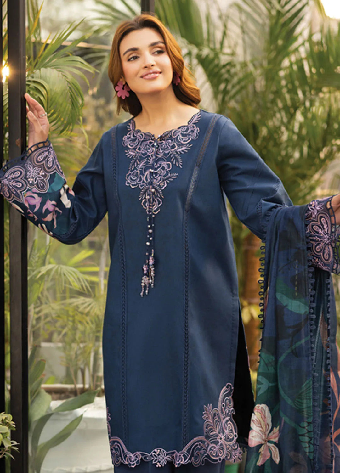 Lifestyle by Rang Rasiya Embroidered Lawn Suits Unstitched 3 Piece RR25LS D-07 Luna - Summer Collection
