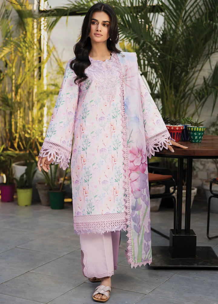 Lifestyle by Rang Rasiya Embroidered Lawn Suits Unstitched 3 Piece RR25LS D-12 Blush - Summer Collection