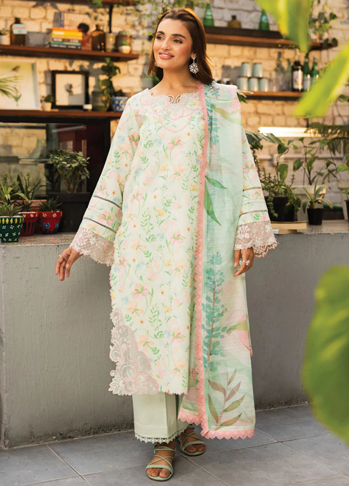Lifestyle by Rang Rasiya Embroidered Lawn Suits Unstitched 3 Piece RR25LS D-13 Sage - Summer Collection