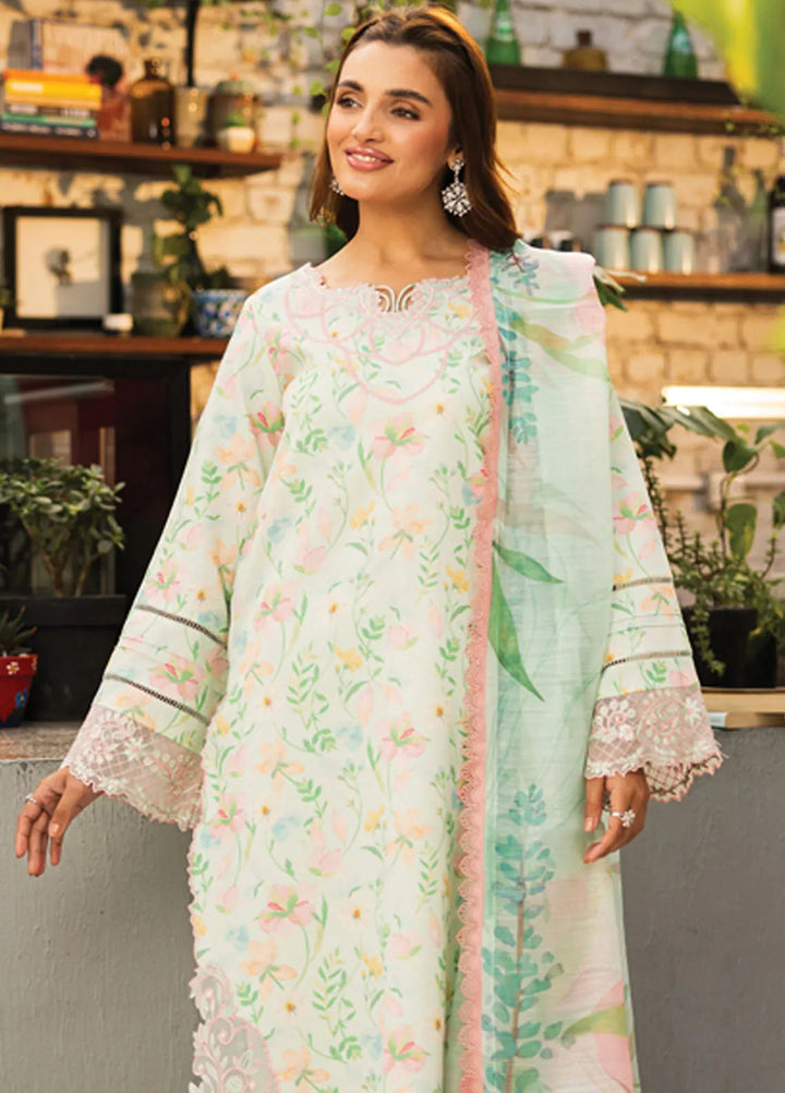 Lifestyle by Rang Rasiya Embroidered Lawn Suits Unstitched 3 Piece RR25LS D-13 Sage - Summer Collection