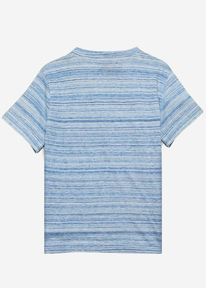 Brumano Cotton Casual Boys T-Shirts -   Light Blue Striped T-Shirt - Junior