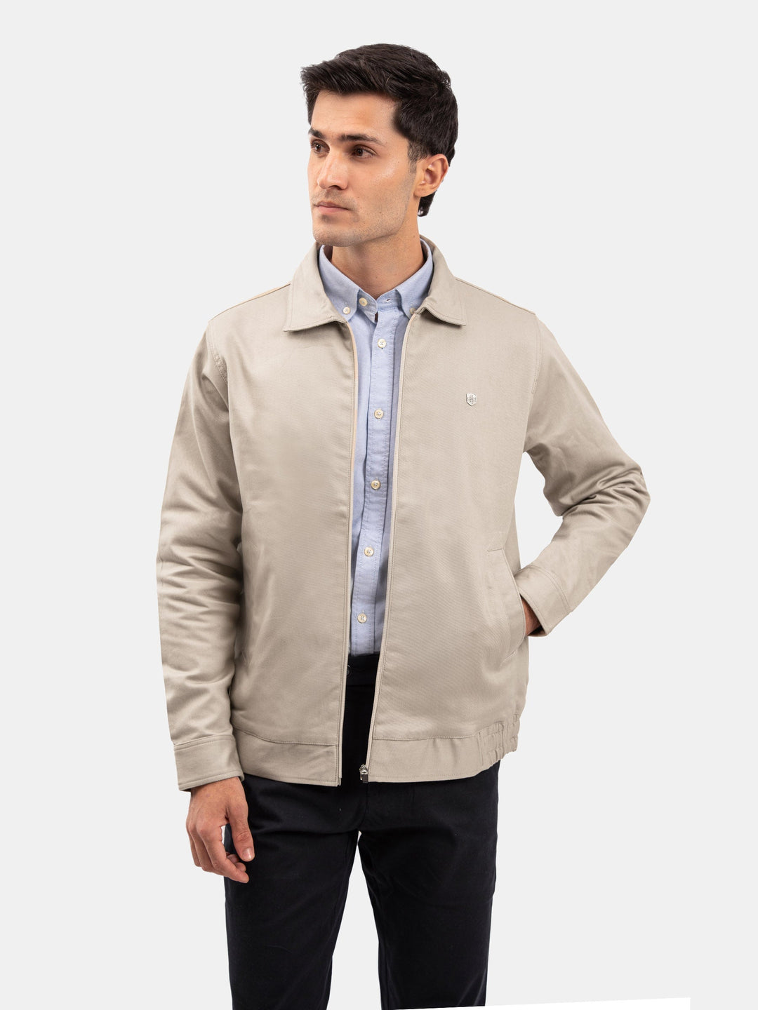 Brumano Mens RTW Solids Poly Jacket Suit Light Khaki Twill Collar Winter Collection