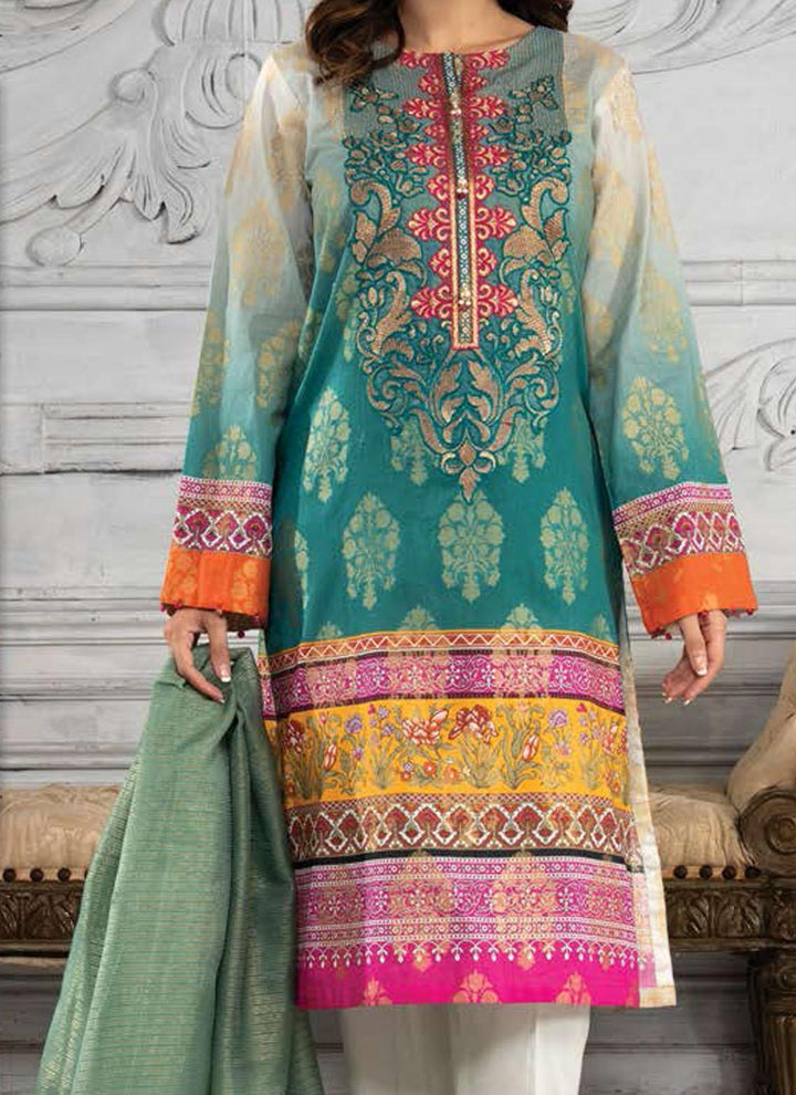 LimeLight Embroidered Jacquard Suits Unstitched 2 Piece LL21E U0682 Mint - Summer Collection