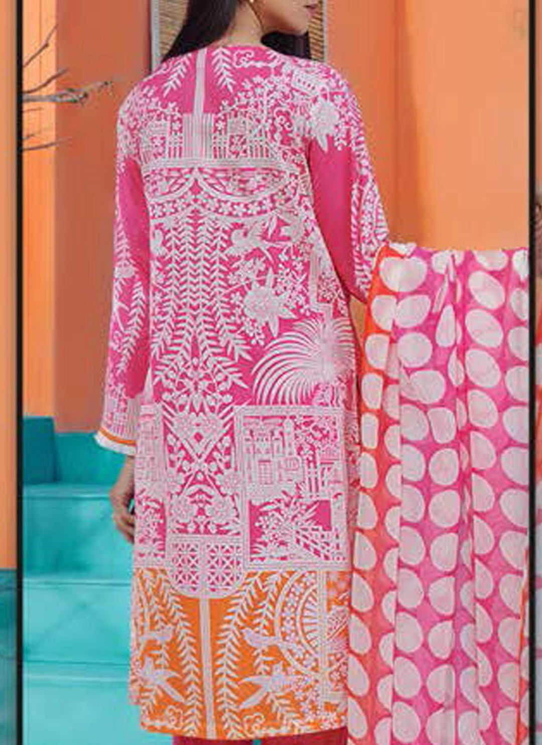 LimeLight Embroidered Lawn Suits Unstitched 2 Piece LL21E U0839 Pink - Summer Collection