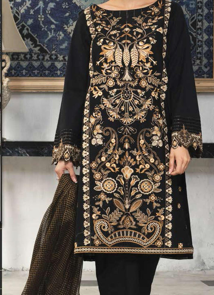 LimeLight Embroidered Lawn Suits Unstitched 3 Piece LL21E U0840 Black - Summer Collection