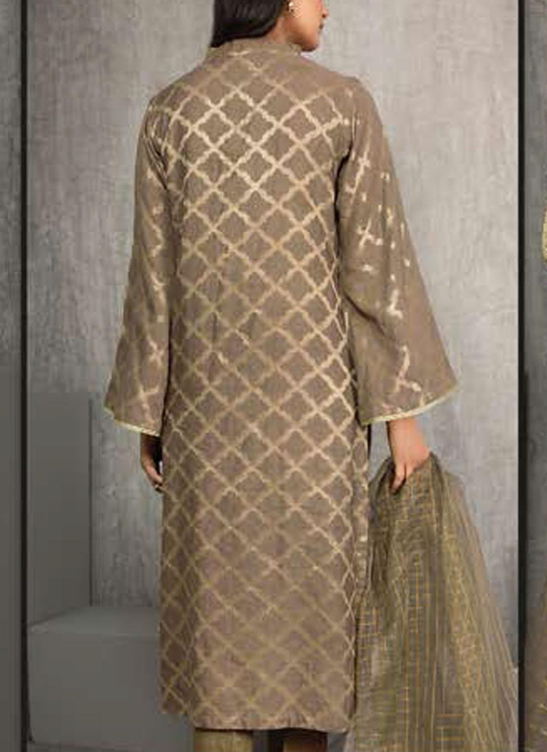 LimeLight Embroidered Jacquard Suits Unstitched 2 Piece LL21E U0851 Brown - Summer Collection