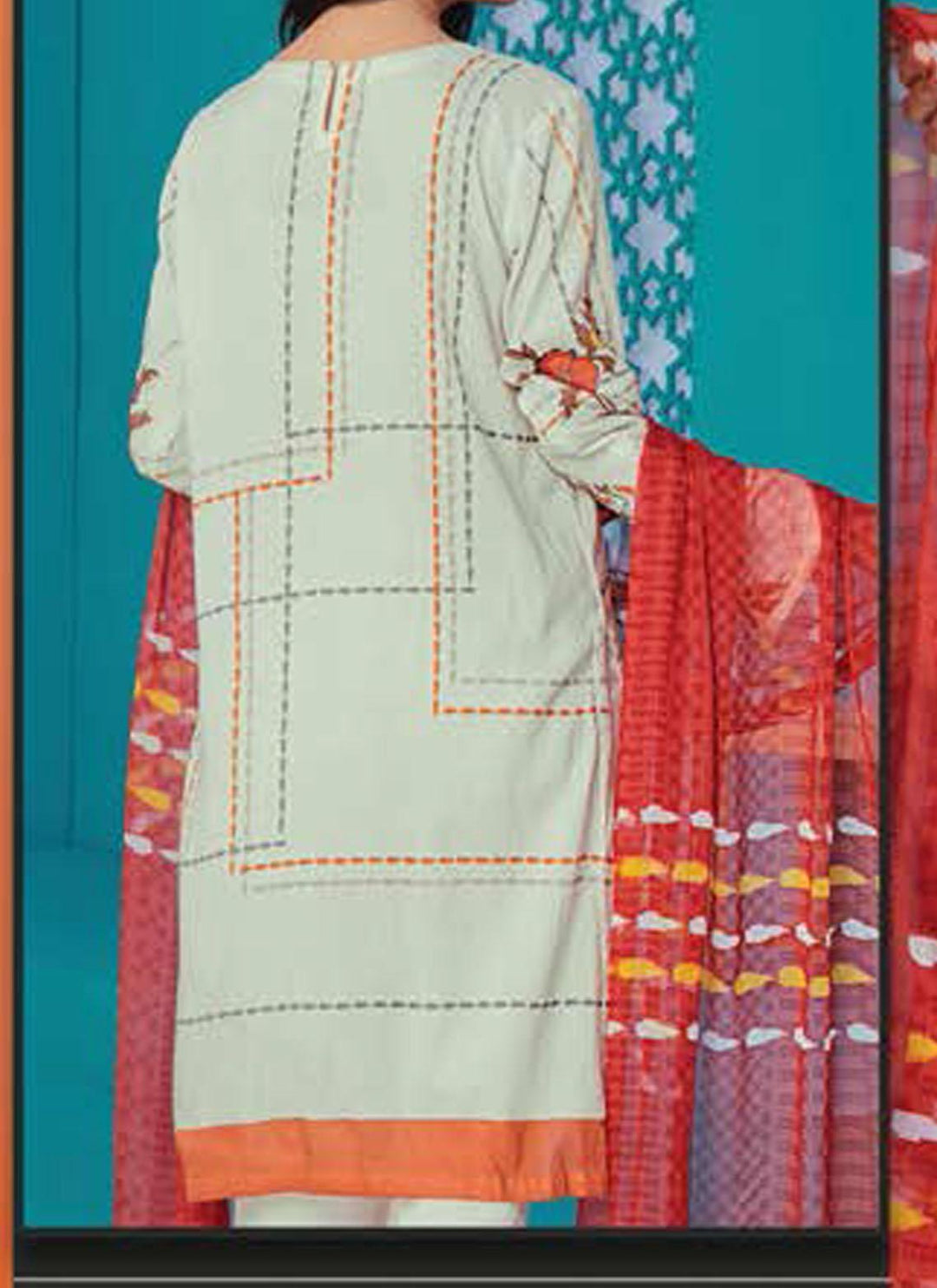 LimeLight Embroidered Lawn Suits Unstitched 2 Piece LL21E U1253 Off White - Summer Collection