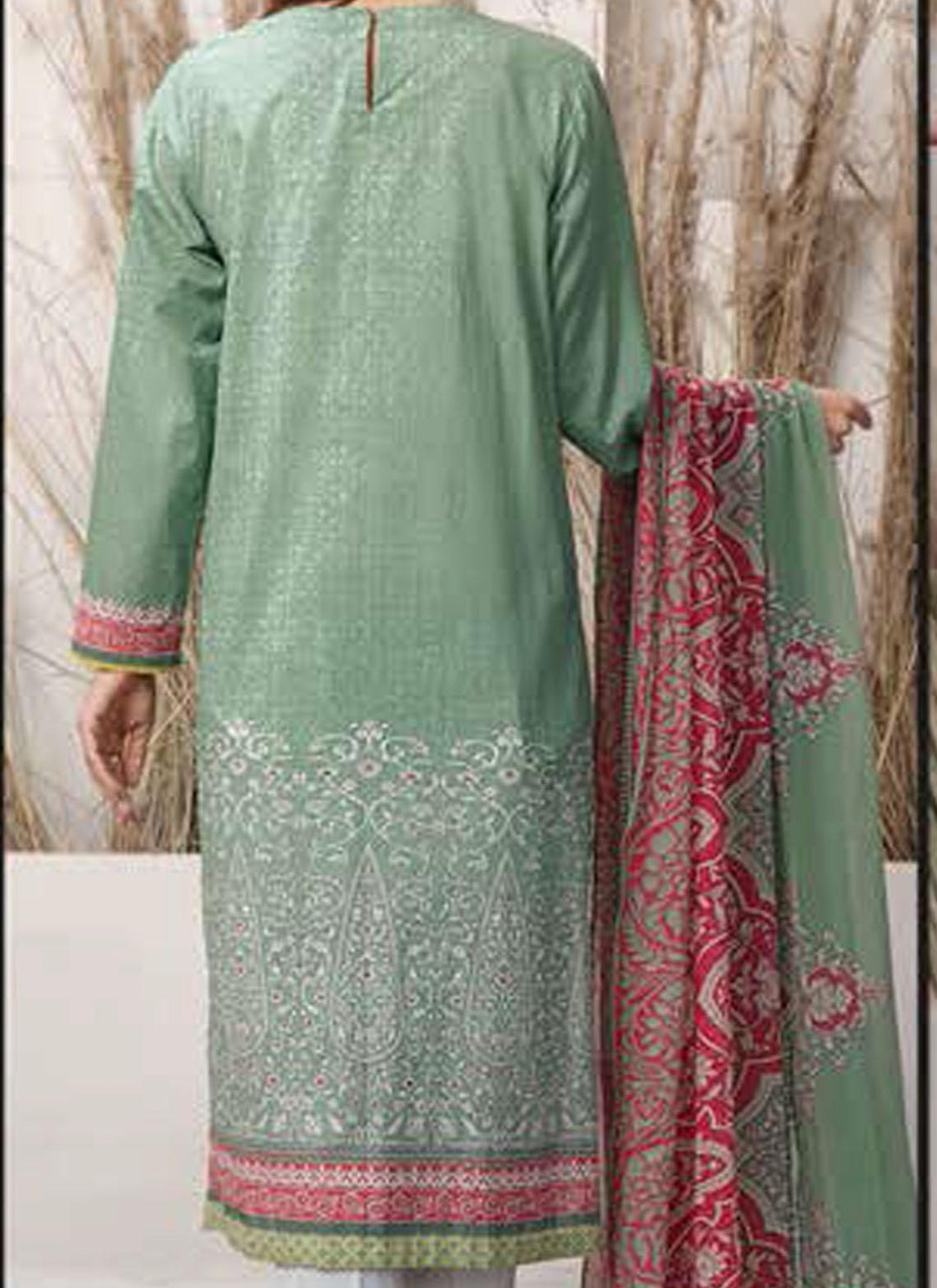 LimeLight Embroidered Lawn Suits Unstitched 2 Piece LL21E U1262 Green - Summer Collection