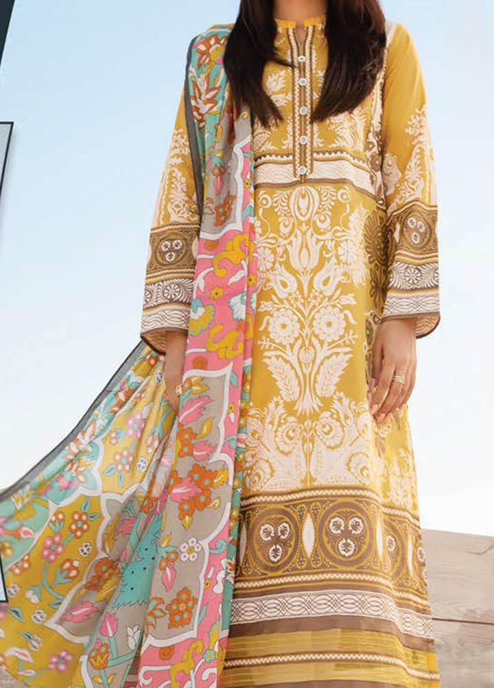 LimeLight Printed Lawn Suits Unstitched 2 Piece LL21S U-1031 YELLOW - Summer Collection