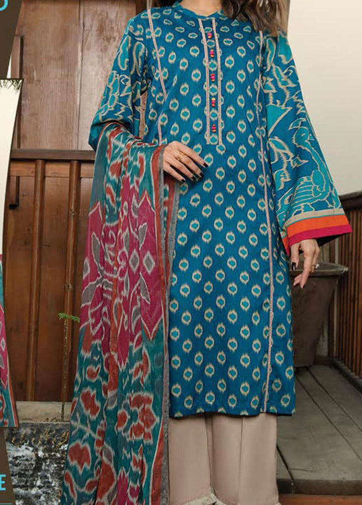 LimeLight Printed Lawn Suits Unstitched 2 Piece LL21S U-1063 BLUE - Summer Collection