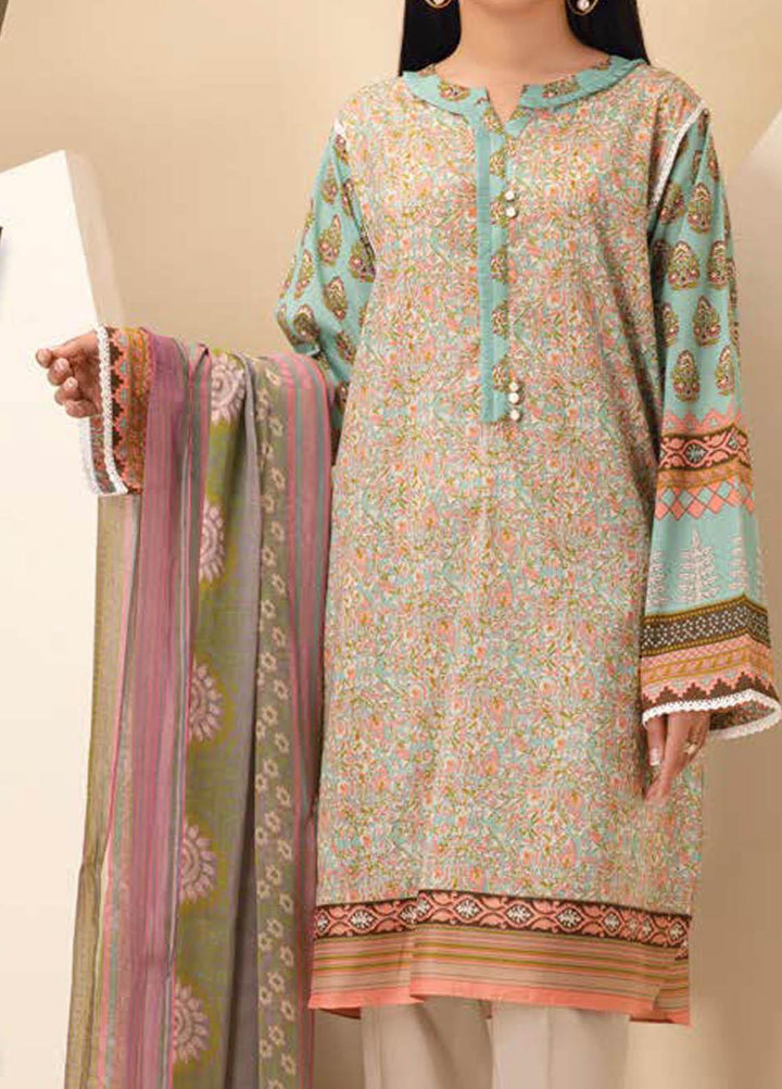 LimeLight Printed Lawn Suits Unstitched 2 Piece LL21S U-1077 AQUA - Summer Collection
