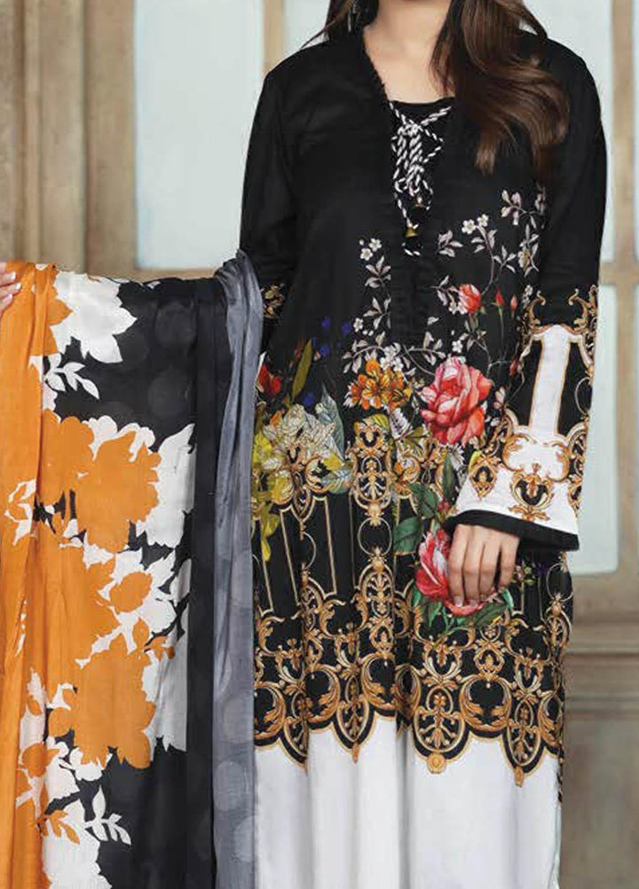 LimeLight Printed Lawn Suits Unstitched 2 Piece LL21S U-1087 BLACK - Summer Collection