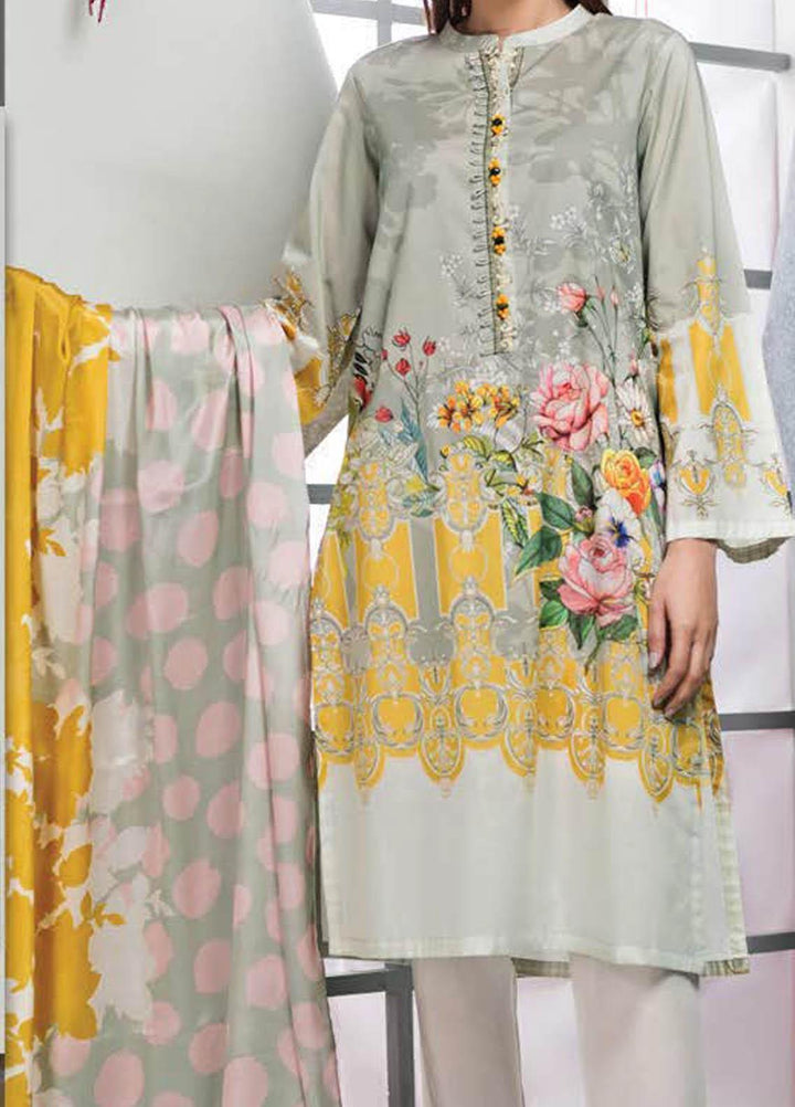 LimeLight Printed Lawn Suits Unstitched 2 Piece LL21S U-1087 P-GREEN - Summer Collection