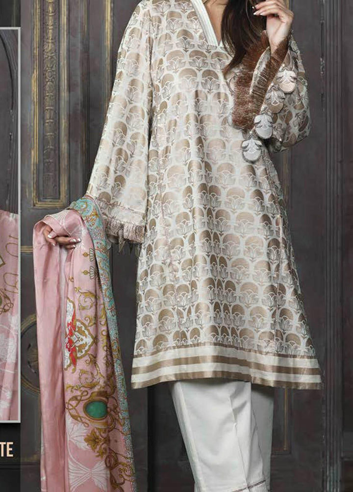 LimeLight Printed Lawn Suits Unstitched 2 Piece LL21S U-1137 OFF WHITE - Summer Collection