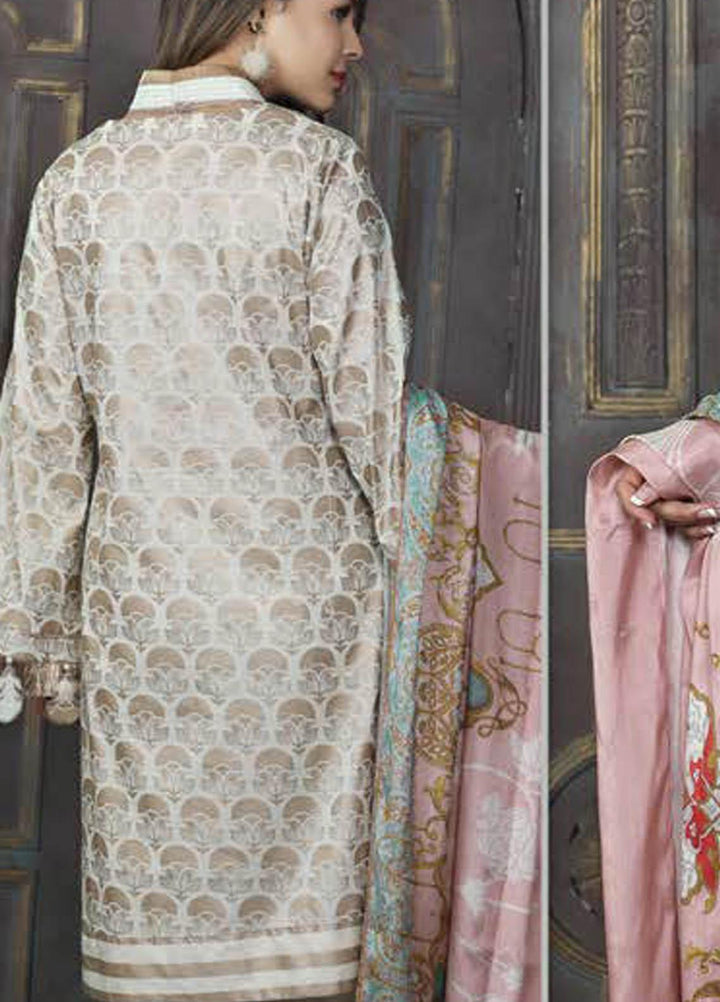 LimeLight Printed Lawn Suits Unstitched 2 Piece LL21S U-1137 OFF WHITE - Summer Collection