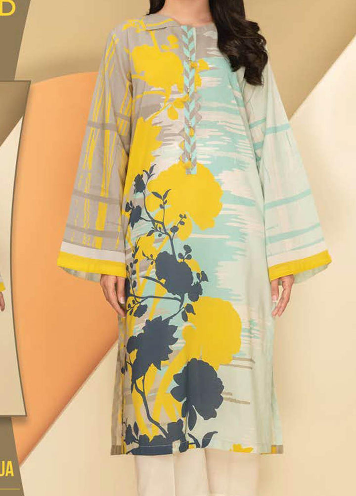 LimeLight Printed Lawn  Unstitched Kurties LL21S U-1140 AQUA - Summer Collection