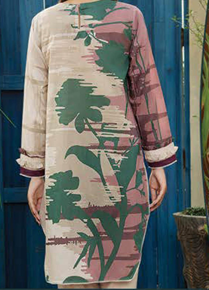 LimeLight Printed Lawn  Unstitched Kurties LL21S U-1140 BEIGE - Summer Collection