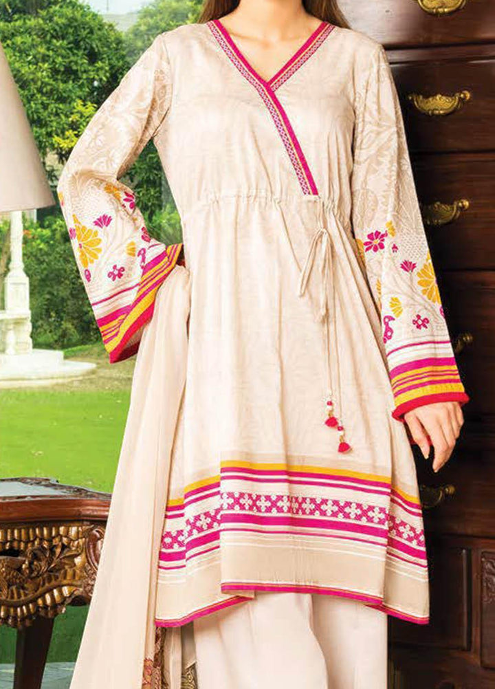 LimeLight Printed Lawn Suits Unstitched 2 Piece LL21S U-1142 BEIGE - Summer Collection
