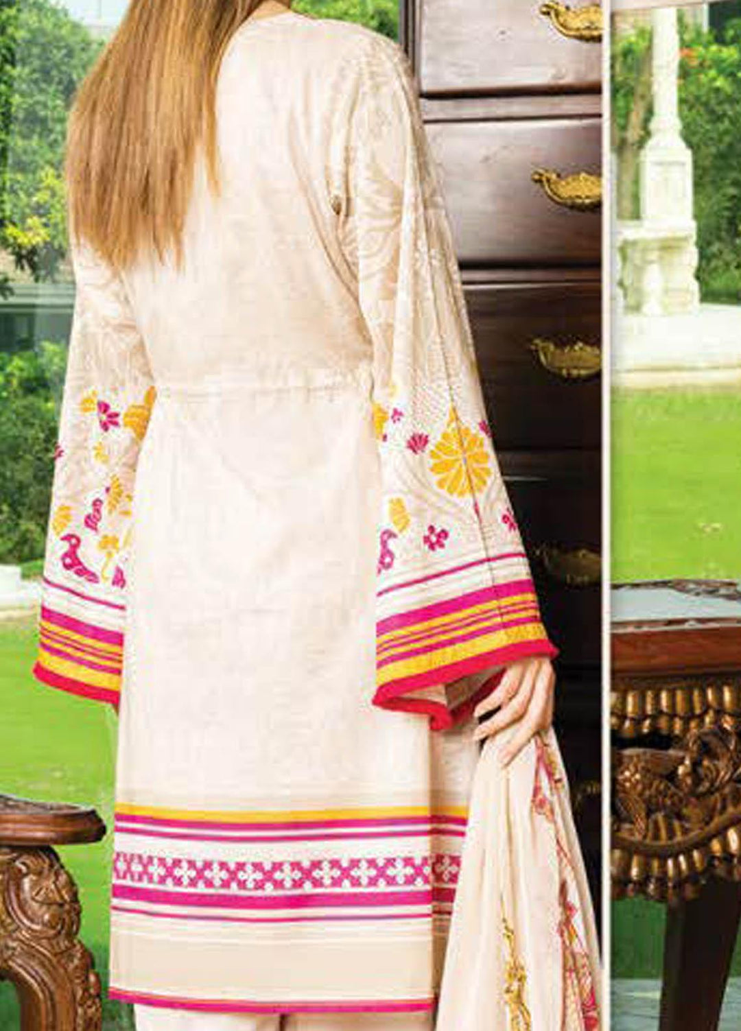 LimeLight Printed Lawn Suits Unstitched 2 Piece LL21S U-1142 BEIGE - Summer Collection