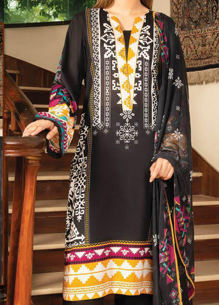 LimeLight Printed Lawn Suits Unstitched 2 Piece LL21S U-1143 BLACK - Summer Collection