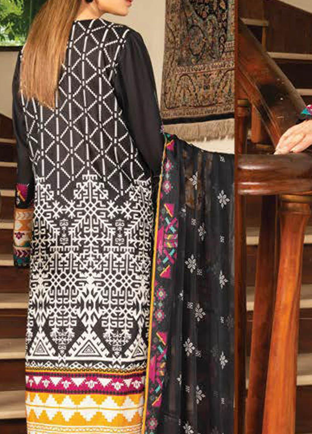 LimeLight Printed Lawn Suits Unstitched 2 Piece LL21S U-1143 BLACK - Summer Collection