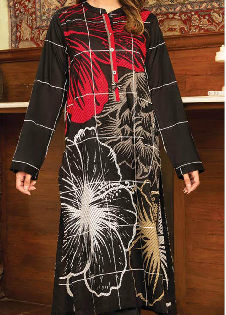 LimeLight Printed Lawn  Unstitched Kurties LL21S U-1144 BLACK - Summer Collection
