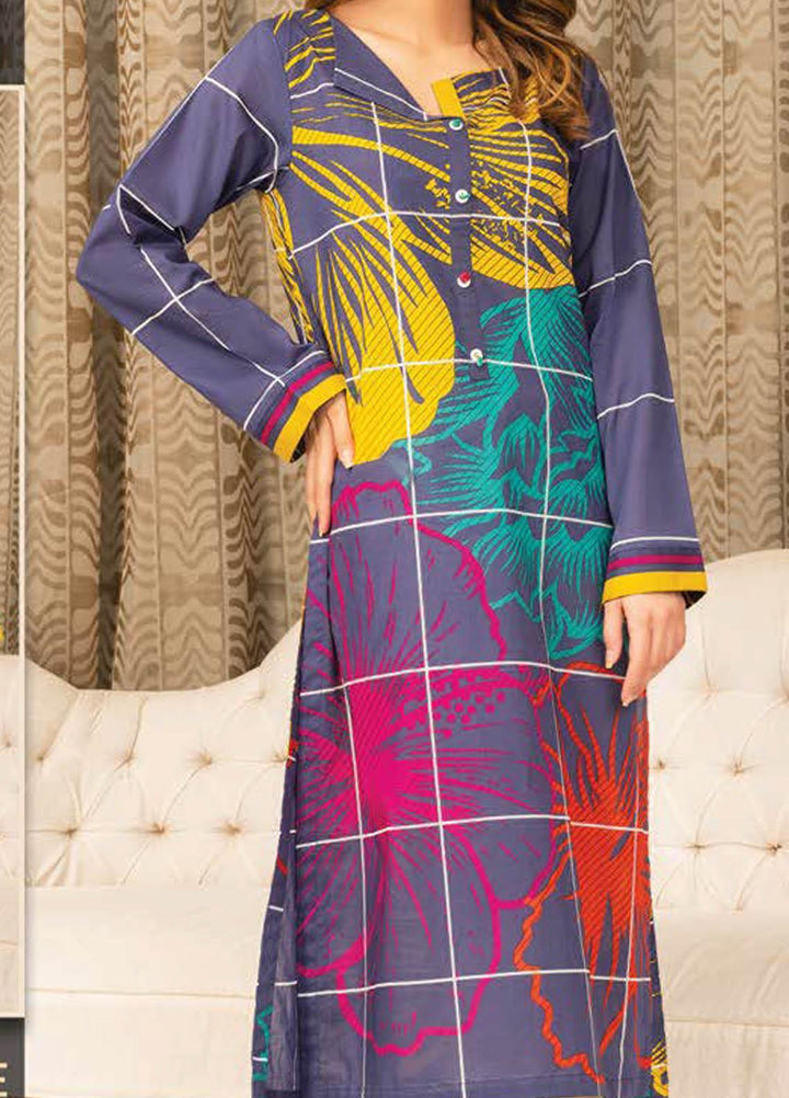 LimeLight Printed Lawn  Unstitched Kurties LL21S U-1144 BLUE - Summer Collection