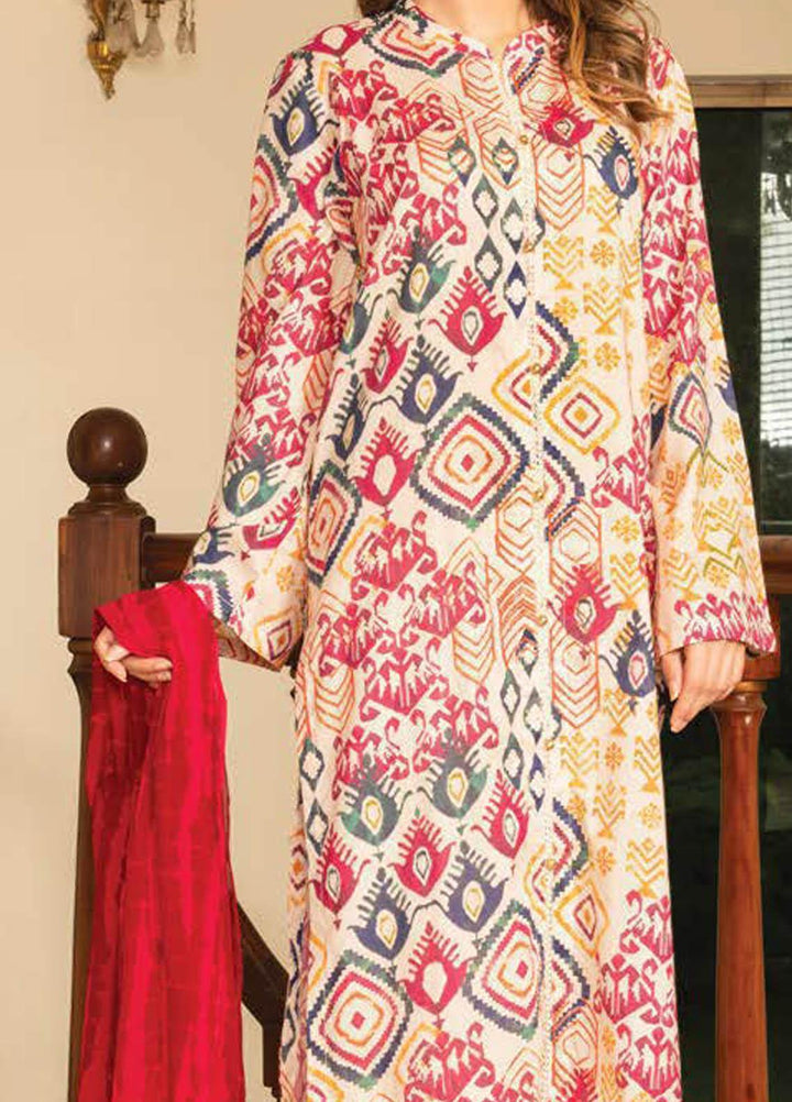 LimeLight Printed Lawn Suits Unstitched 2 Piece LL21S U-1147 OFF WHITE - Summer Collection
