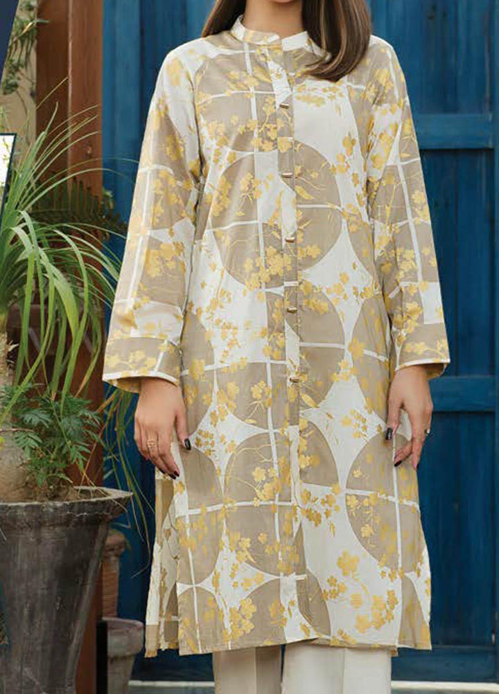 LimeLight Printed Lawn  Unstitched Kurties LL21S U-1169 OFF WHITE - Summer Collection