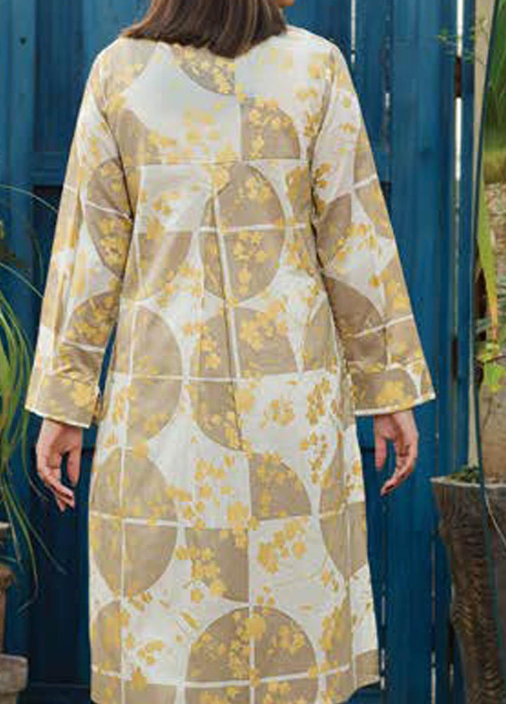 LimeLight Printed Lawn  Unstitched Kurties LL21S U-1169 OFF WHITE - Summer Collection