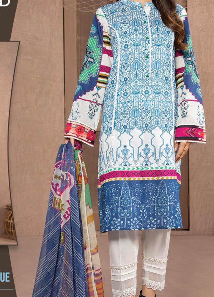 LimeLight Printed Lawn Suits Unstitched 2 Piece LL21S U-1183 BLUE - Summer Collection