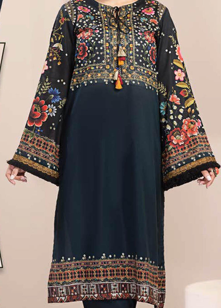 LimeLight Printed Lawn  Unstitched Kurties LL21S U-1189 BLACK - Summer Collection