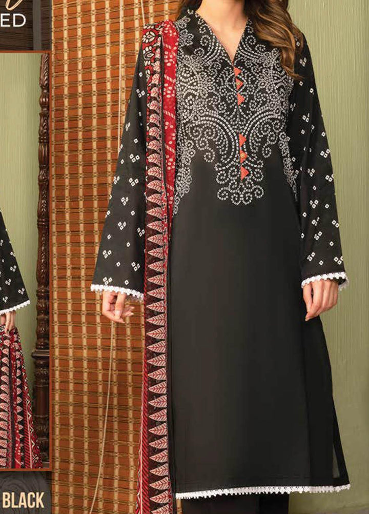 LimeLight Printed Lawn Suits Unstitched 2 Piece LL21S U-1196 BLACK - Summer Collection
