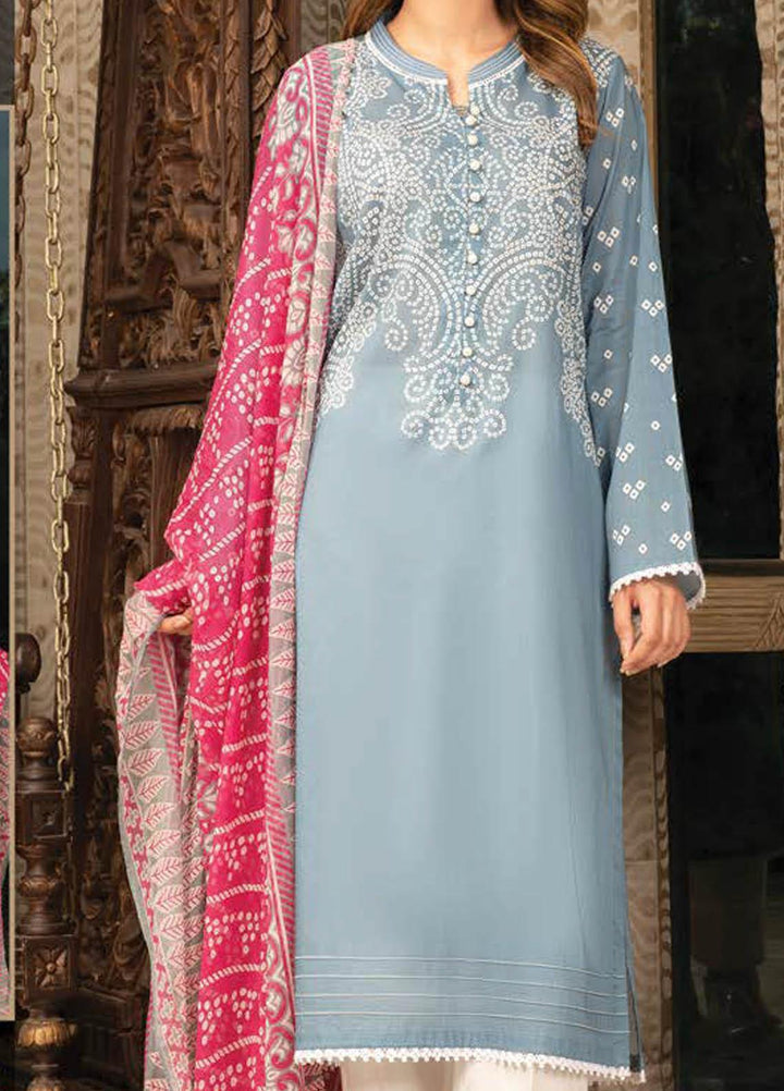 LimeLight Printed Lawn Suits Unstitched 2 Piece LL21S U-1196 BLUE - Summer Collection