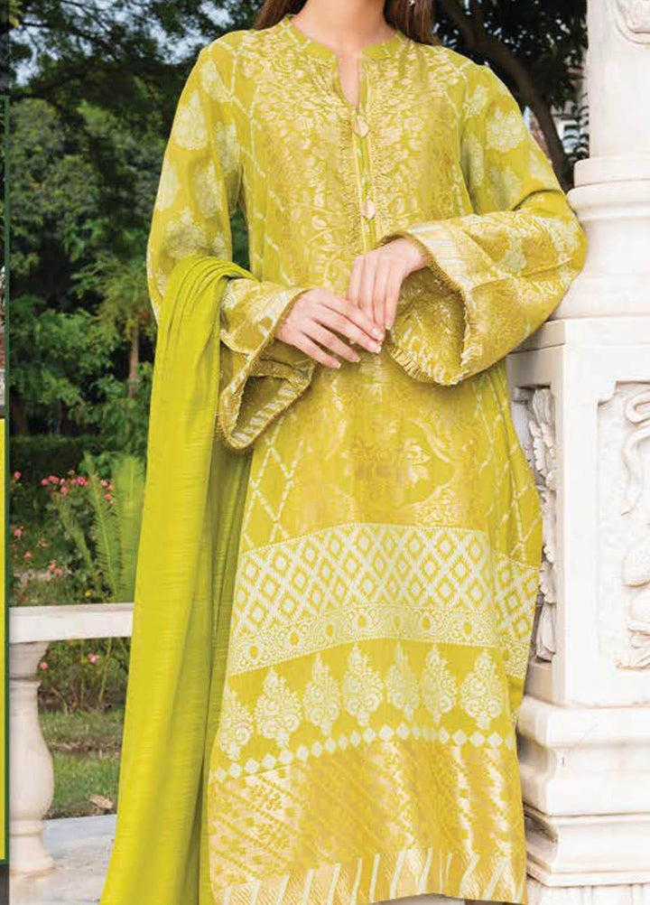 LimeLight Printed Jacquard Suits Unstitched 2 Piece LL21S U-1199 GREEN - Summer Collection