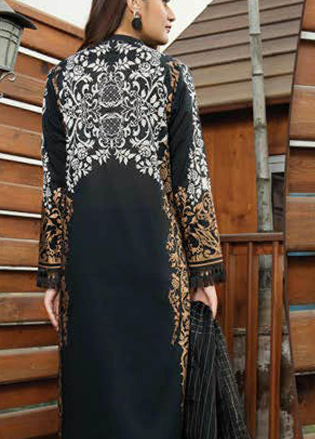 LimeLight Printed Lawn Suits Unstitched 3 Piece LL21S U-1206 BLACK - Summer Collection