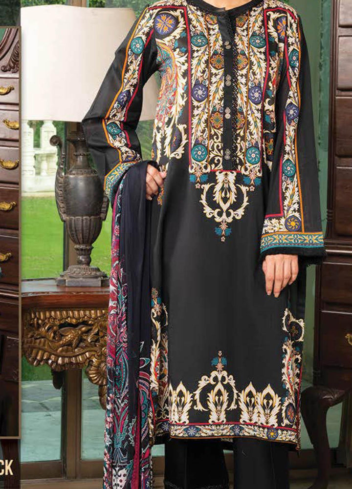 LimeLight Printed Lawn Suits Unstitched 2 Piece LL21S U-1241 BLACK - Summer Collection