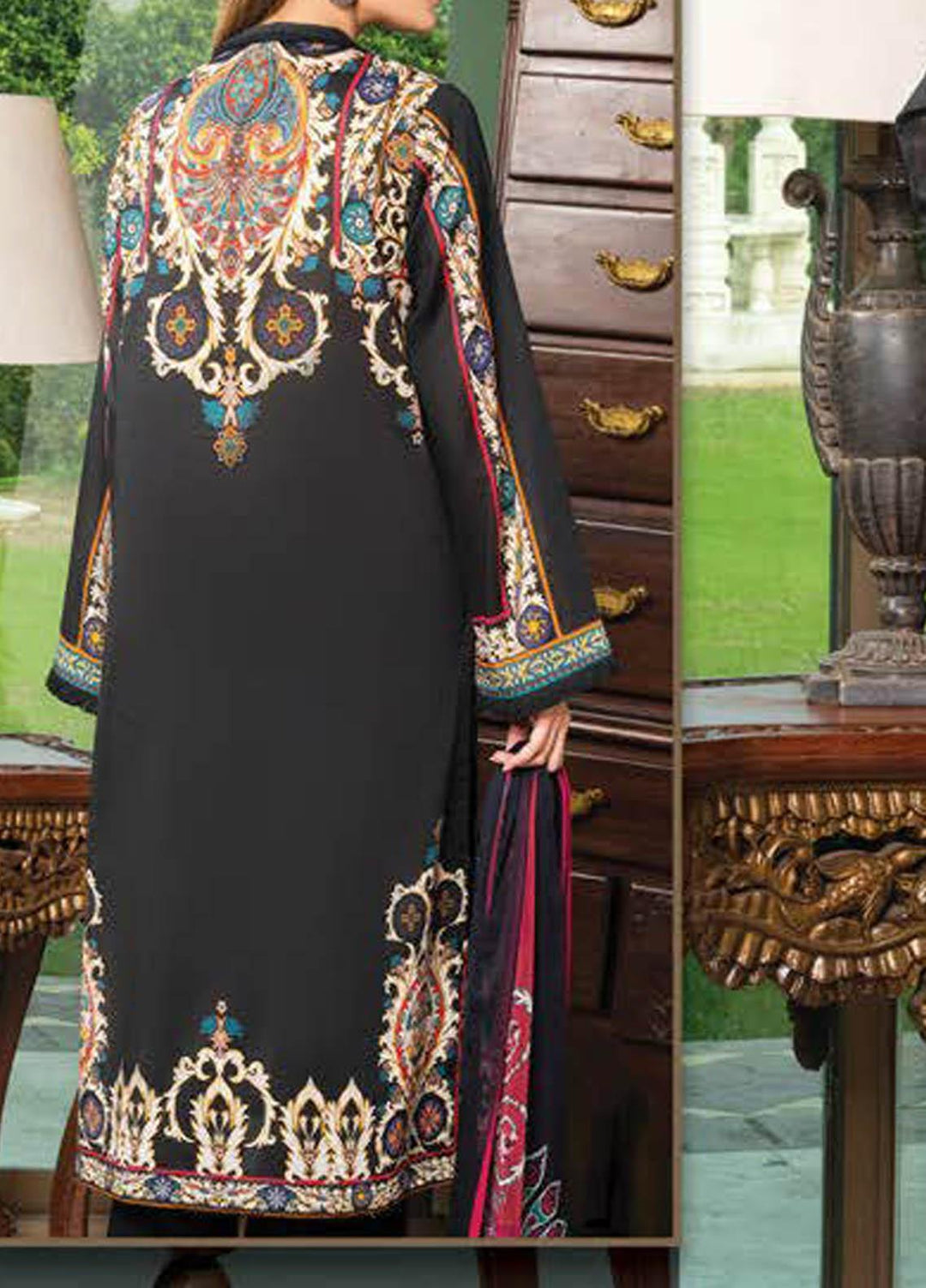 LimeLight Printed Lawn Suits Unstitched 2 Piece LL21S U-1241 BLACK - Summer Collection