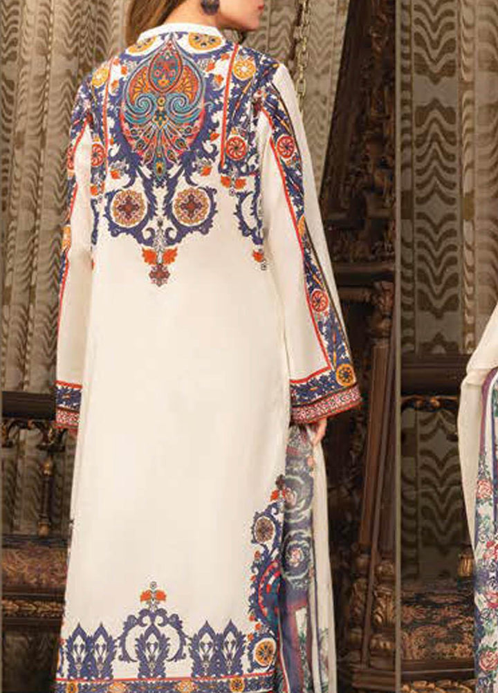LimeLight Printed Lawn Suits Unstitched 2 Piece LL21S U-1241 WHITE - Summer Collection